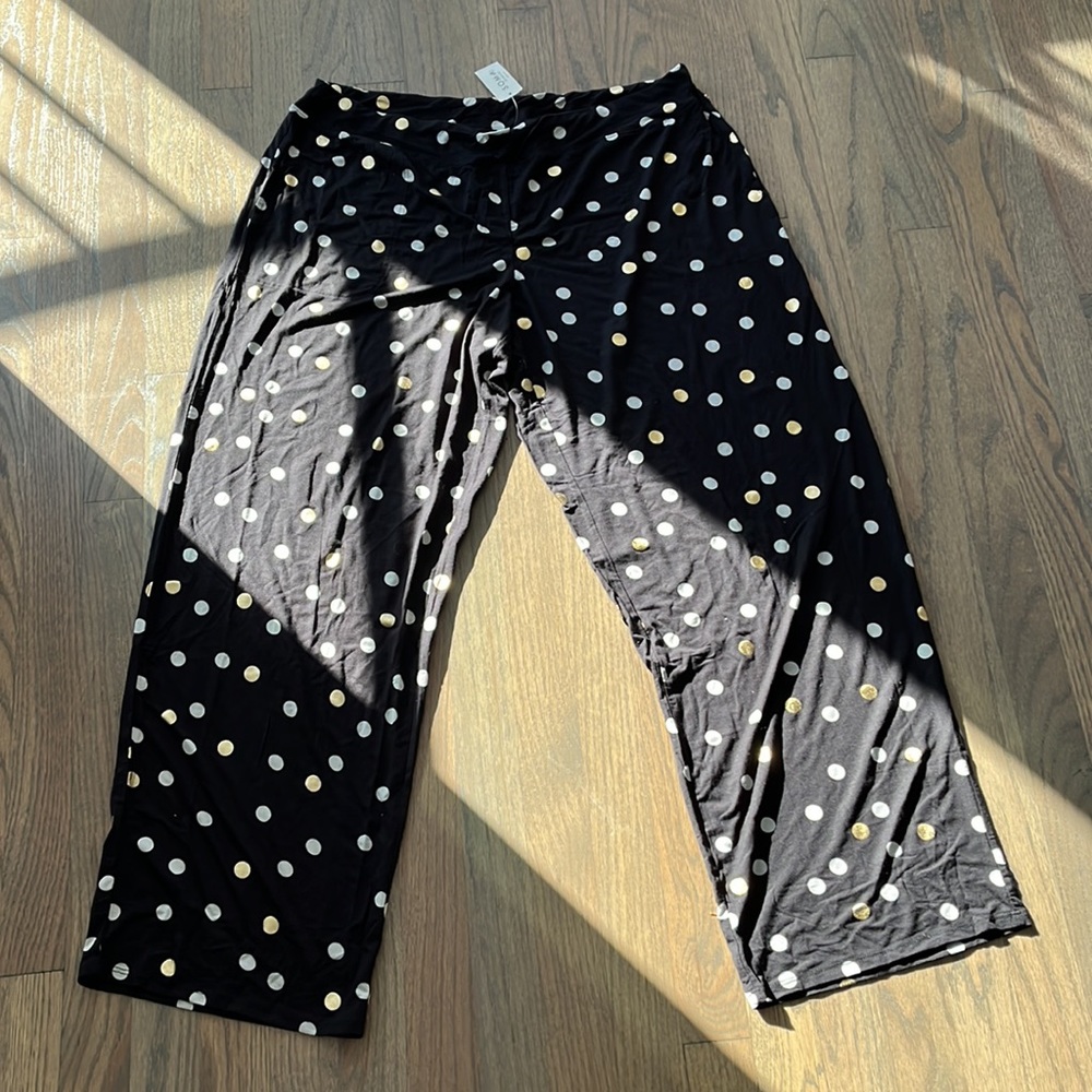 Soma Cool Nights Black and Gold Polka Dot Pjs - Picture 3 of 7